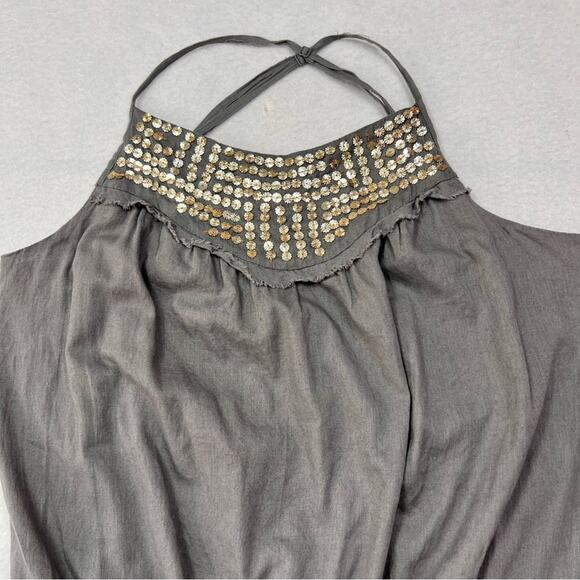 Old Navy Dress Sequin Summer Taupe Size Medium Vintage Mini - Picture 4 of 10